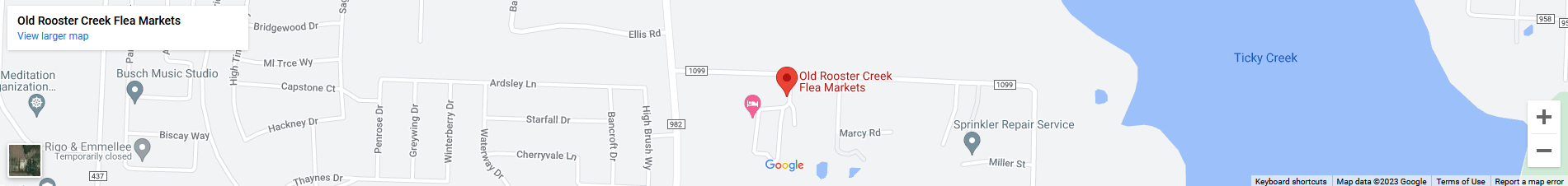A map of old rooster creek flea market
