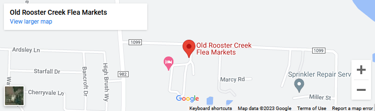 A map of old rooster creek flea market